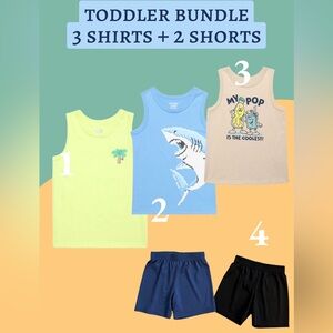 Garanimals Toddler Boys Graphic Jersey Tank Tops (set of 3) w/ 2 pairs of shorts